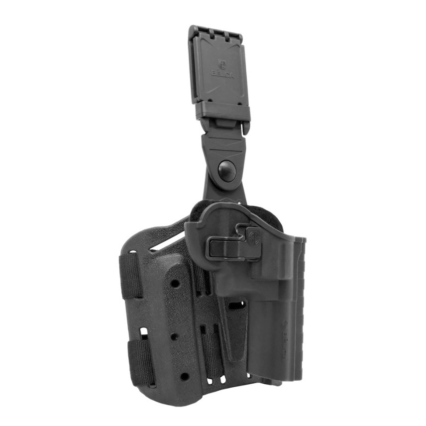 Coldre Revólver 8 Tiros Bélica Coxa Preto Saque Rápido Taurus RT608 RT838.