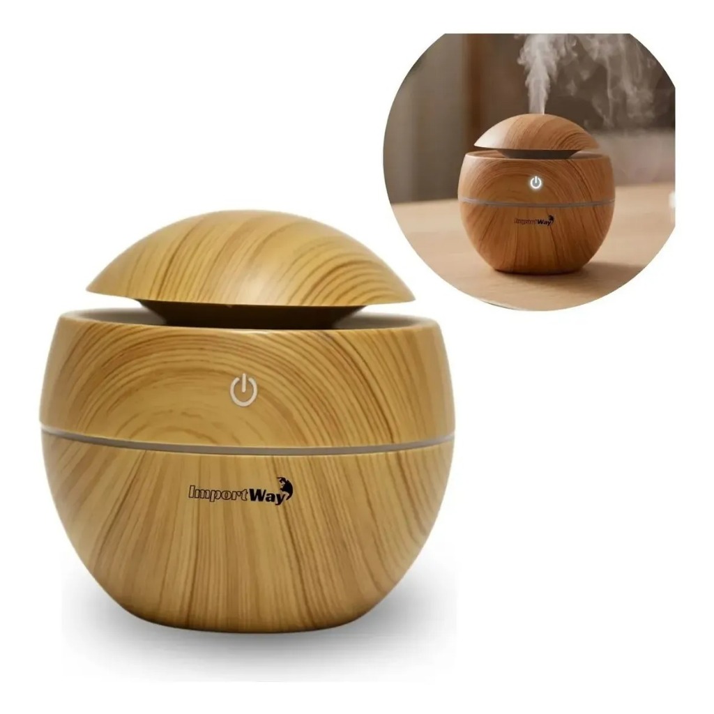 Umidificador De Ar Difusor Led Colorido Usb 130ml Portátil Silencioso Moderno Vintage