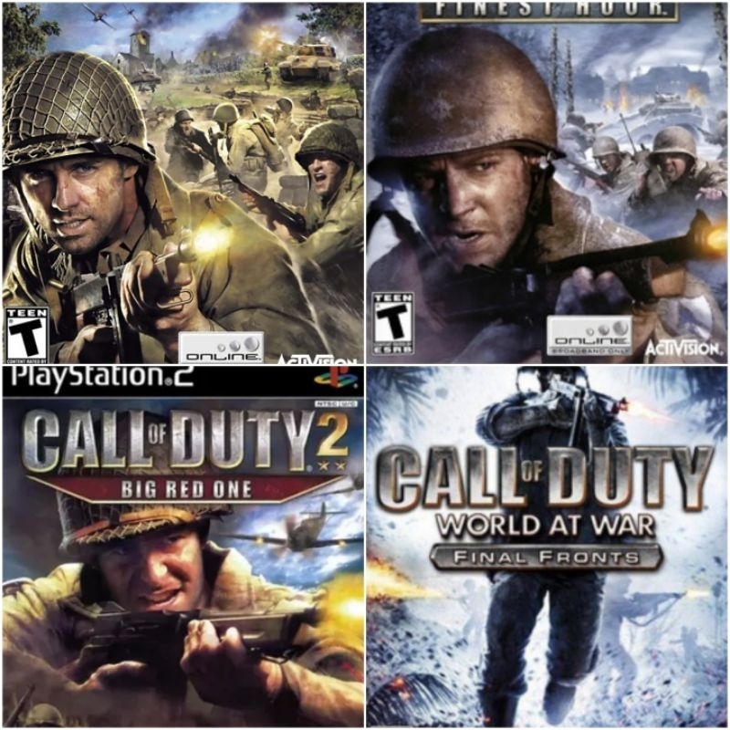 Coleção 4 Jogos PS2 Call Of Duty - Finest Hour - 2 Big Red One - 3 - World At War - Envio Imediato