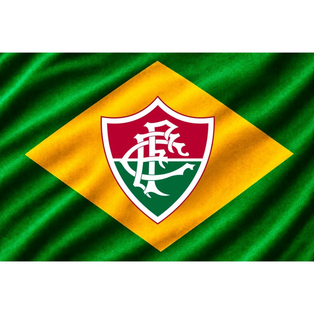Bandeira Do Fluminense e Brasil Bandeira Copa do Mundo Grande em Tecido Premium