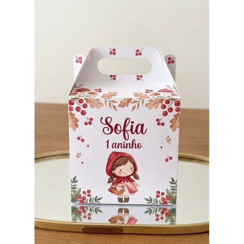 kit com 20 caixas maleta tema chapeuzinho vermelho.