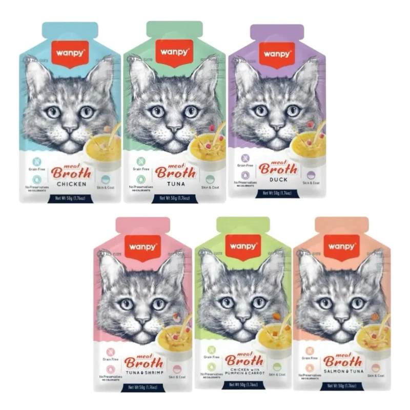 Petisco para Gatos Wanpy Sopinha 6 unidades - Hidratação, Apetite e Nutrição