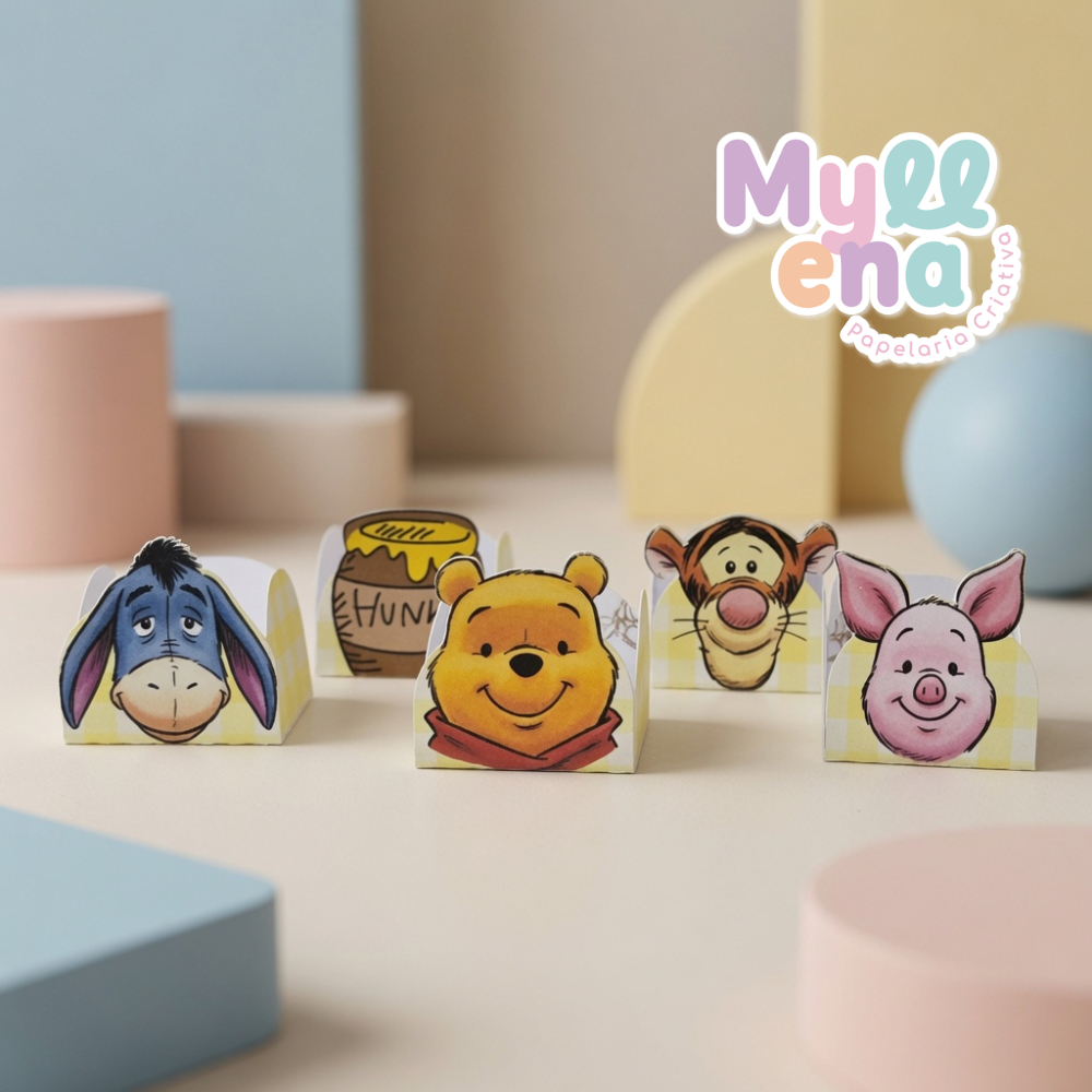 Forminhas para Doces Ursinho Pooh Amarelo | Festa Infantil | Lembrancinhas | Mimos Personalizados