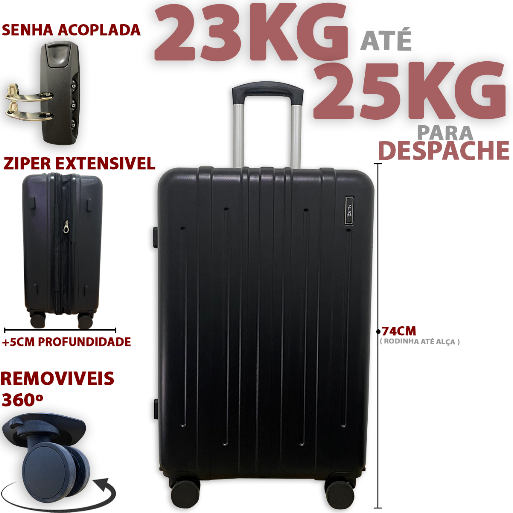Mala de viagem 23kg grande para despachar G mala para viagem 23 kilos com rodinha 360 promoção