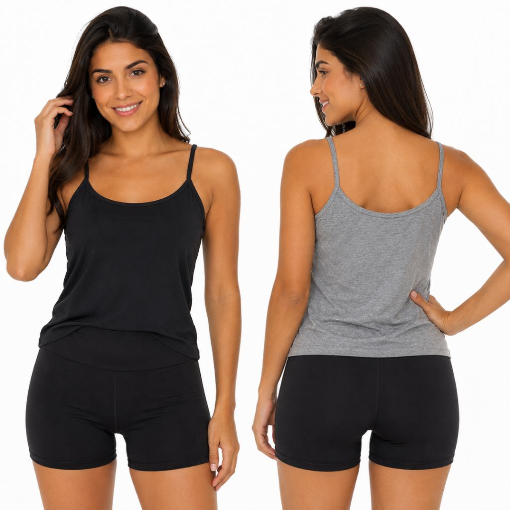 Conjunto Feminino Short e Regata Alcinha Confortável Com Tecido Macio Para Uso Casual