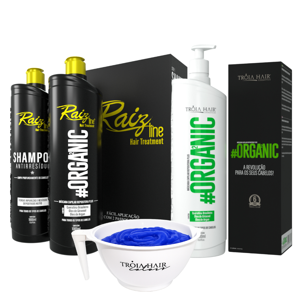 PROGRESSIVA ORGÂNICA PROFISSIONAL KIT RAIZ LINE + ATIVO ORGÂNICO TRÓIA HAIR — ALISAMENTO SEM FORMOL