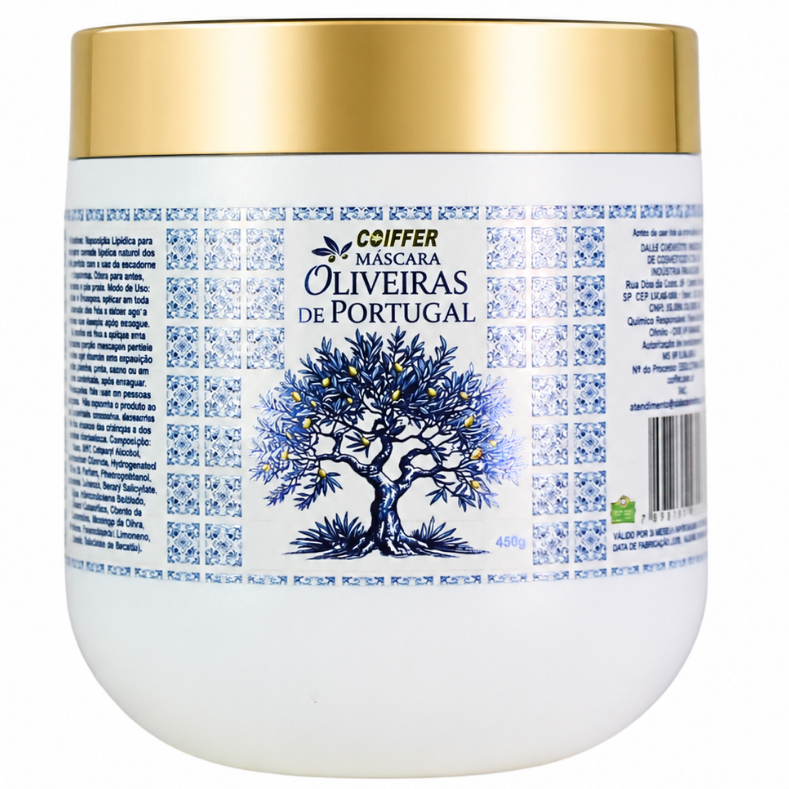 MÁSCARA OLIVEIRAS DE PORTUGAL COIFFER 450G (REPOSIÇÃO LIPÍDICA, NUTRIÇÃO PROFUNDA E PROTEÇÃO)