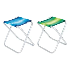Banqueta Dobrável Alumínio Aço 100kg Pesca Camping Jardim Praia Resistente Cores Sortidas - MOR