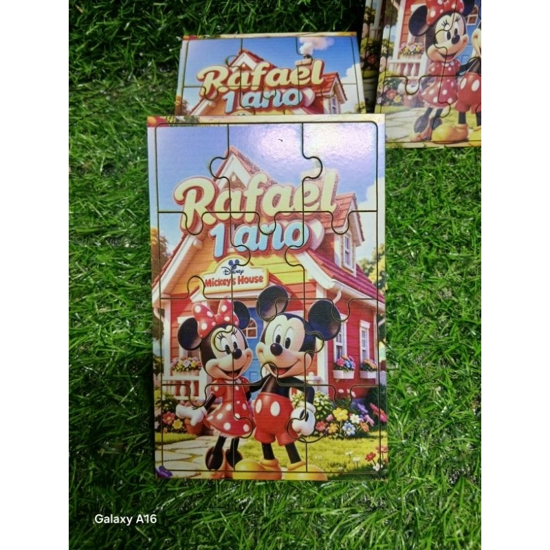 Kit Quebra-Cabeças MDF 10x15 casa do mickey minnie  nome e idade lembrancinha personalizada aniversario festa infantil