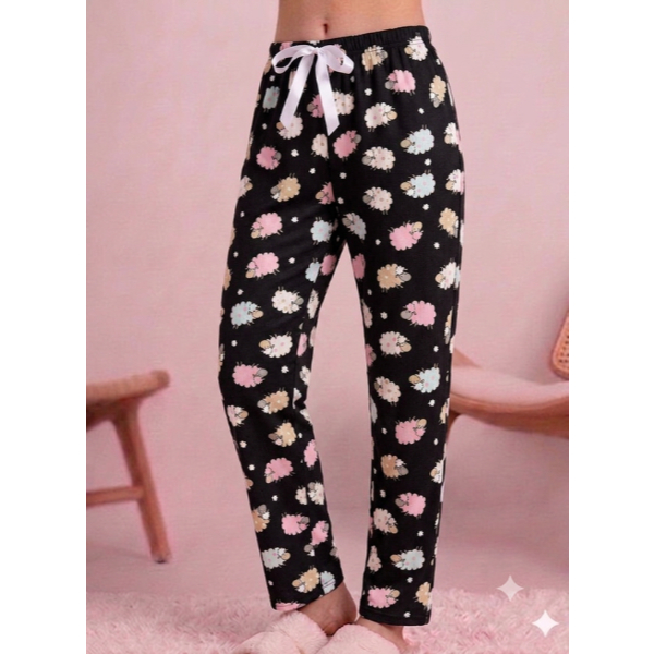 Calça de Pijama Avulsa Confortável Suede Longo Inverno Feminino Adulto