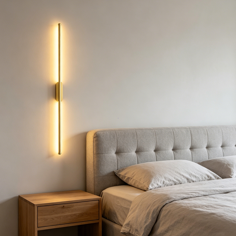 Luz de parede de tricores LED de ouro longo, livre de flash, iluminação moderna no interior — imagem 2 de 2