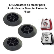 Kit 3 Arrastes do Motor para Liquidificador Mondial L60 L66 Peça Reposição