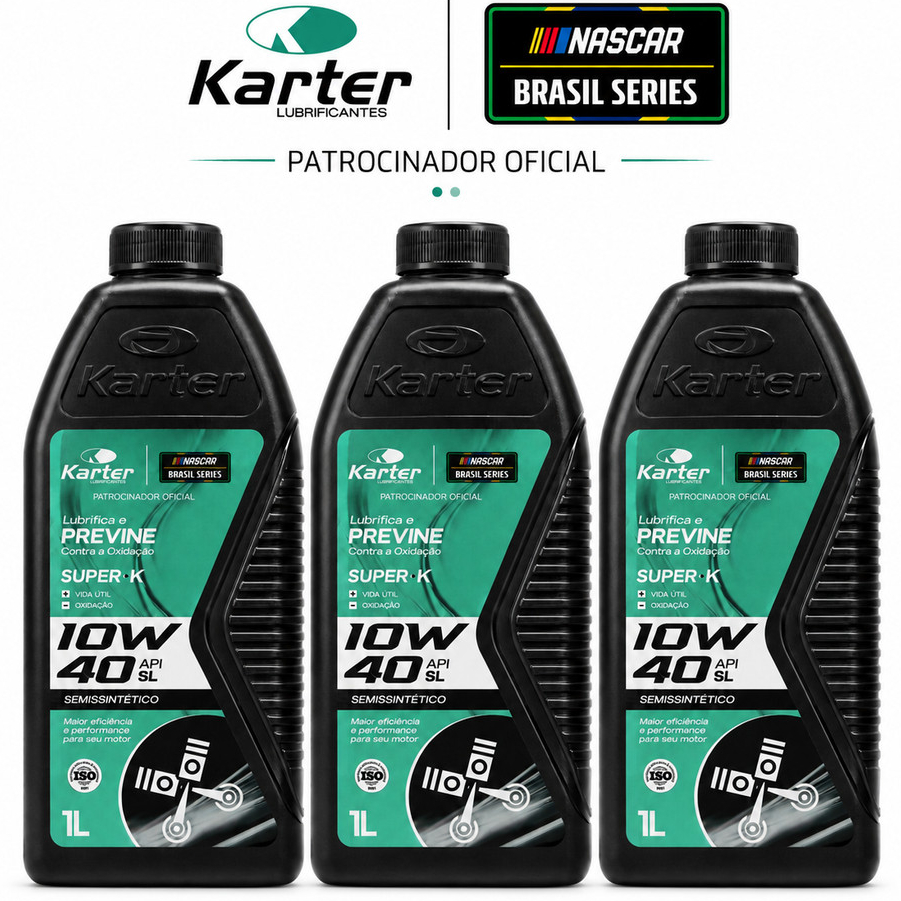 Kit 3 Óleo Karter 10w40 Semissintético API SL 1L