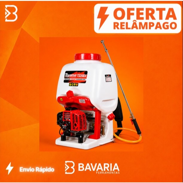 Pulverizador Costal Gasolina Toyama TS26BX 25L Motor 2 Tempos 25,4cc Alta Pressão