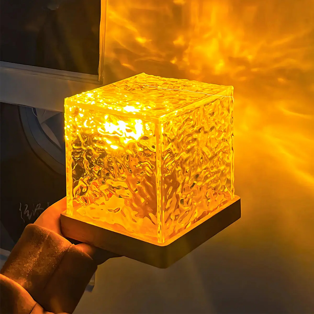 Luminária Led Recarregável Cubo Projetor C/ Controle Led Rgb
