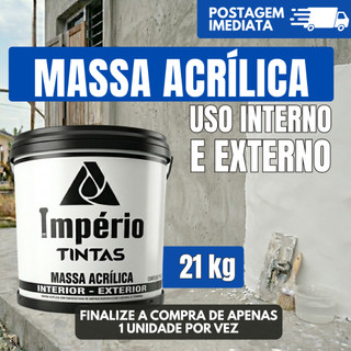 Massa Acrílica Premium barrica Externo Interno Acabamento nivelador Fácil Aplicação branca 21kg