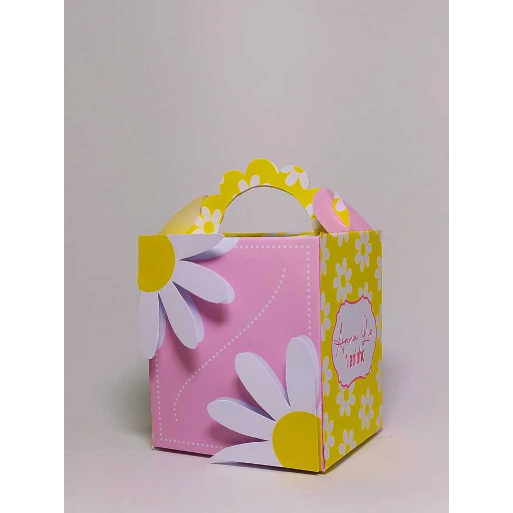 Caixa Margaridas Personalizada | Lembrancinha Festa Infantil-Nome e Idade-Lembrancinha Personalizada