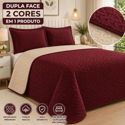 Jogo de Colcha Cobre Leito Casal Queen Aconchegante 2,60x2,40 – Toque Suave e Sofisticado