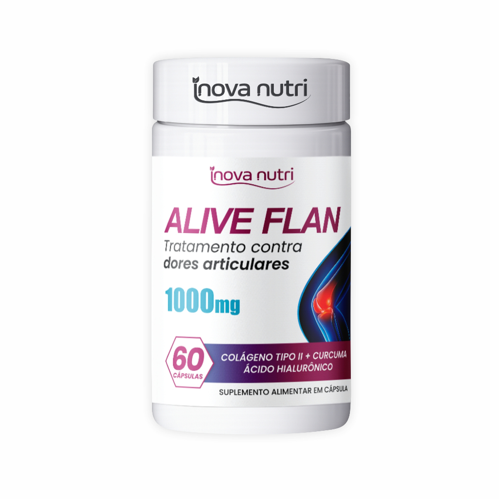 1x Aliv Flan - 60 Cápsulas - Alta Qualidade Para Cuidado Diário das Articulações - Revenda Autorizada - Chega Rápido