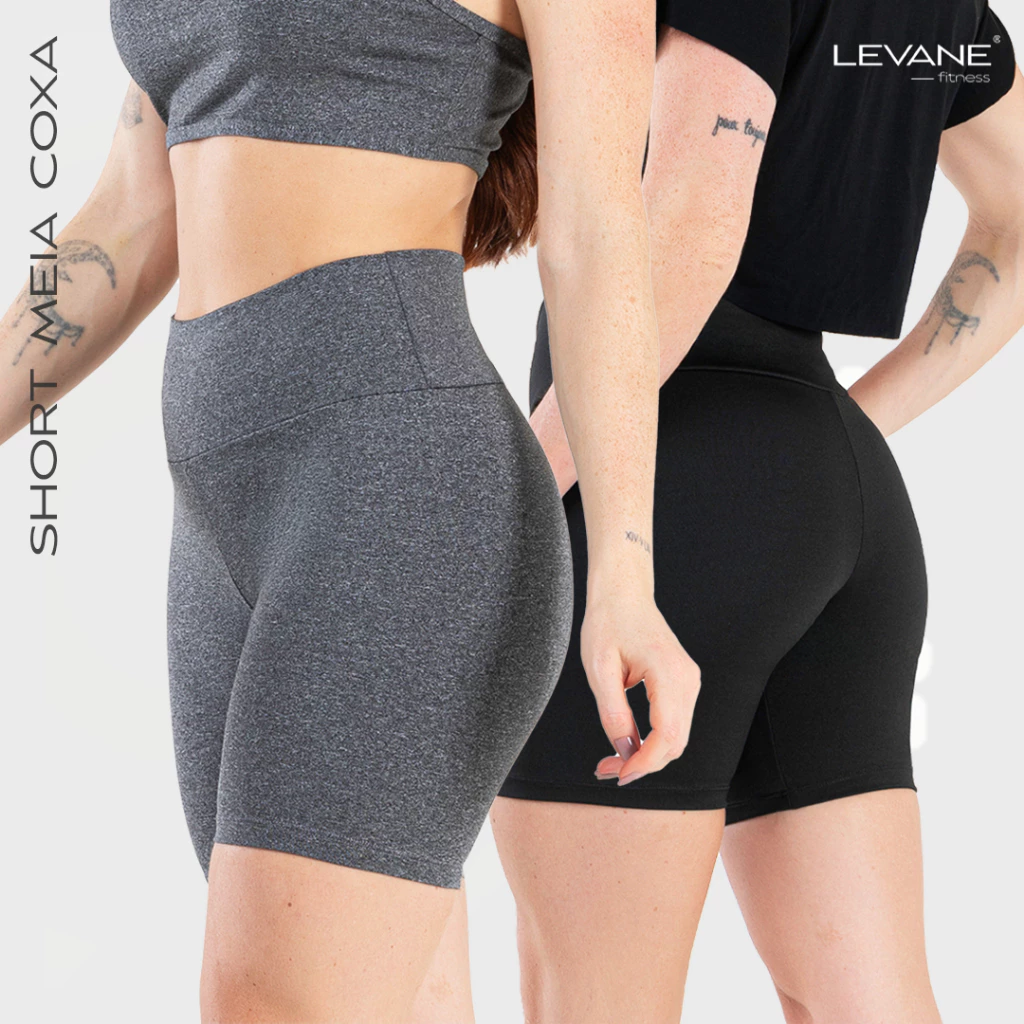 Kit 2 Short Meia Coxa Fitness Legging Academia Feminino — imagem 1