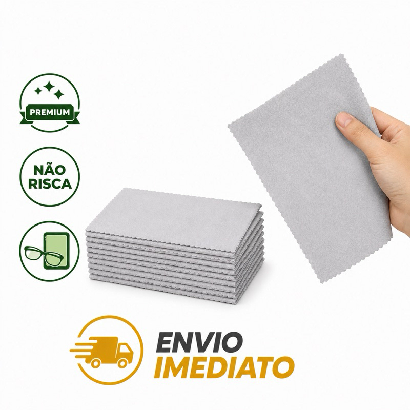 Pano Limpa Lente Óculos Celular Tela  Microfibra 10 20 30 50 ou 100 Unidades Flanela