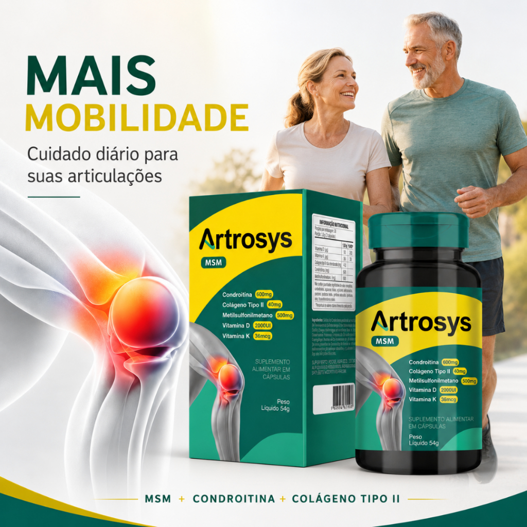 Artrosys MSM Colágeno Tipo II + Condroitina + Vitamina D | Articulações | 90 Cápsulas | Vital Z