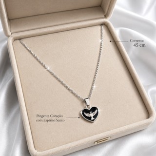 Cordão de Espirito Santo Aço inoxidavel Colar Femenino Aço Inox