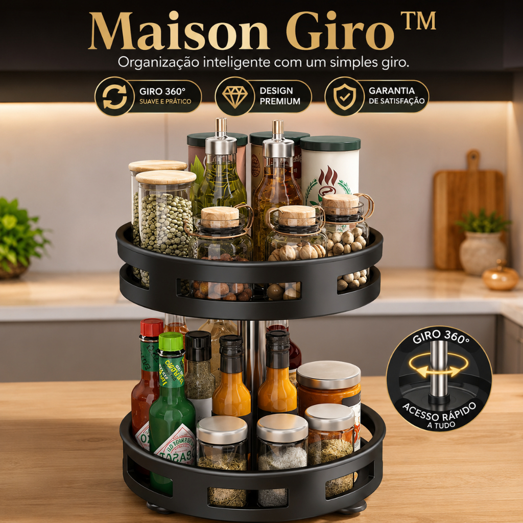 Organizador Giratório Multiuso Rotativo 360 Graus Prático Compacto
