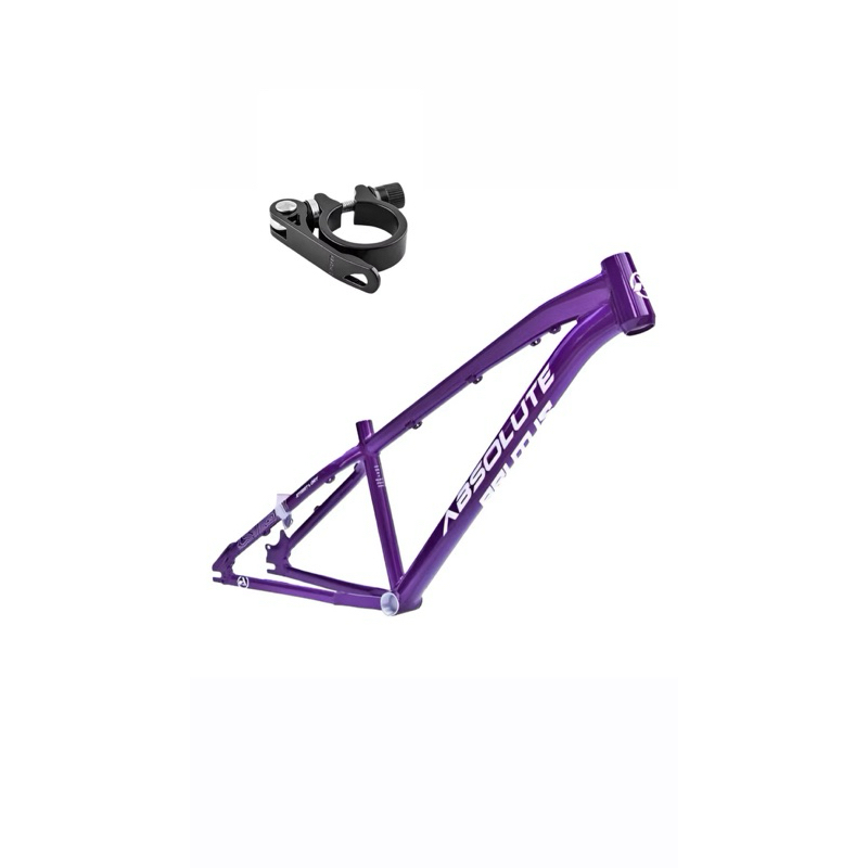 Quadro De Bike Aro 26 Brutus Pro Bmx Dirt Freeride Absolute Cor Roxo/Branco Tamanho  13 + abraçadeira de banco brinde