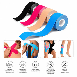 1/2/3/4 Fita Knesio Tape Bandagem 3/5M adesiva funcional alivia a dor lesão atleta Tape F…