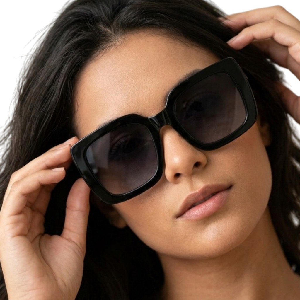 Óculos De Sol Feminino Maxi Quadrado Grosso Retrô Luxo Moda Gringa Lente UV400 Tendência MD-16