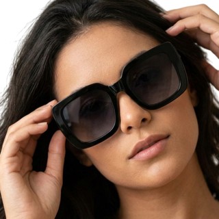 Óculos De Sol Feminino Maxi Quadrado Grosso Retrô Luxo Moda Gringa Lente UV400 Tendência MD-16
