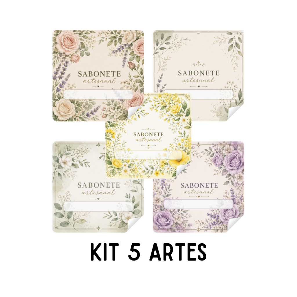 60 Rótulos Floral Para Sabonete Artesanal 4,5cm
