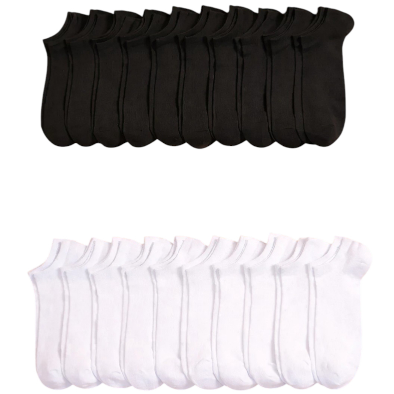 kit de meias unissex preto e branco em com elastano poliéster a pronta entrega