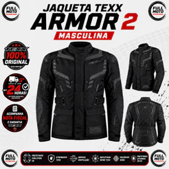 Jaqueta Texx Armor 2 Masculina Preta Moto Motociclista