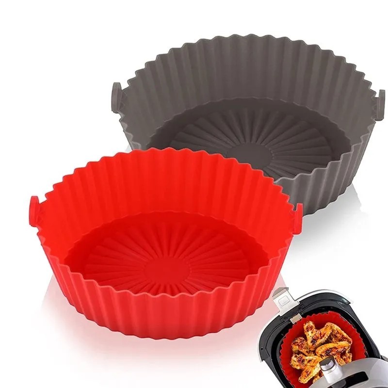 Forma De Silicone Para Air Fryer Forno Microondas Fritadeira Assadeira Reutilizável Antiaderente Flexível