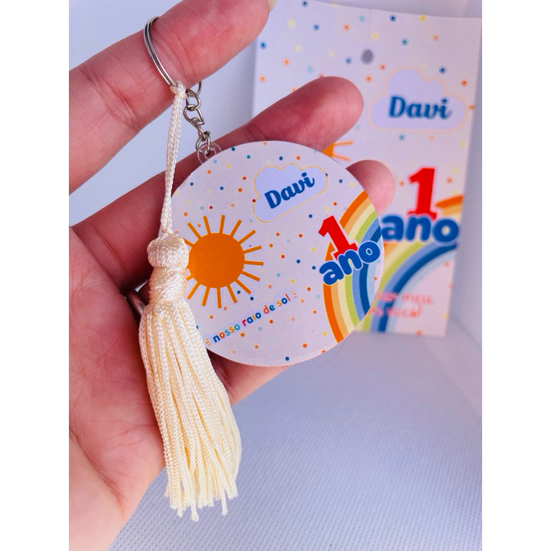 Chaveiro Personalizado Minha Primeira Volta ao Sol | Chaveiro Acrílico | Lembrancinhas | Aniversário Raio de Sol
