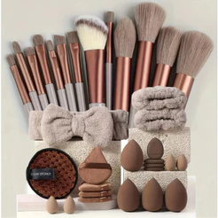 ANA1108 Conjunto De Esponja 20pcs+13 Pçs Pincéis De Maquiagem Contorno Kabuki Profissional