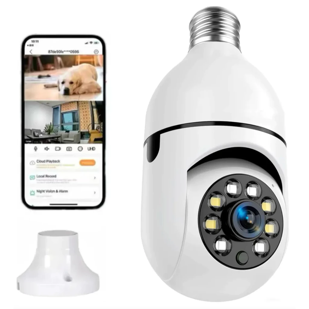 Câmera Lâmpada 360° WiFi Full HD 1080P Detecção Movimento Vigilância Inteligente para Segurança Doméstica APP PIXLINKCAM — imagem 1