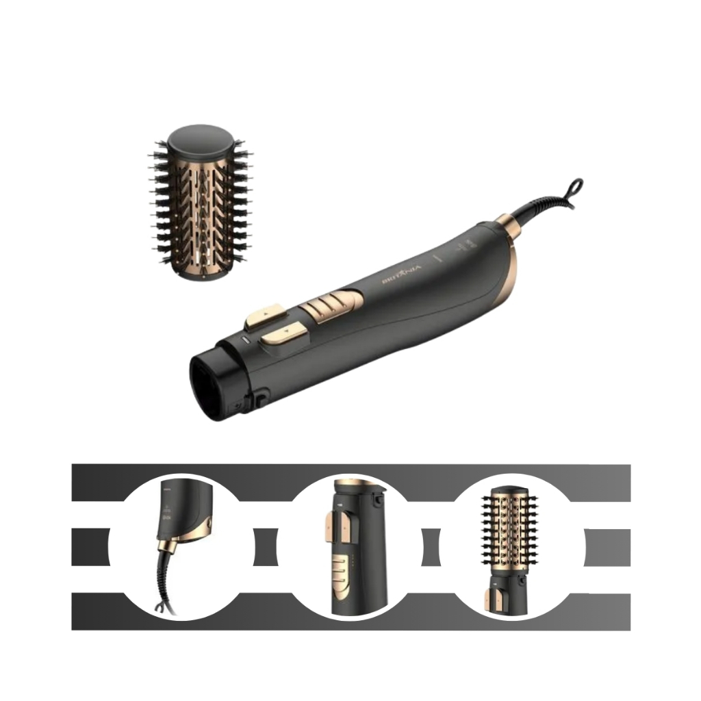 Escova Rotativa BER21PD Potência de 1300W Bivolt Manual Preto E Dourado Britânia