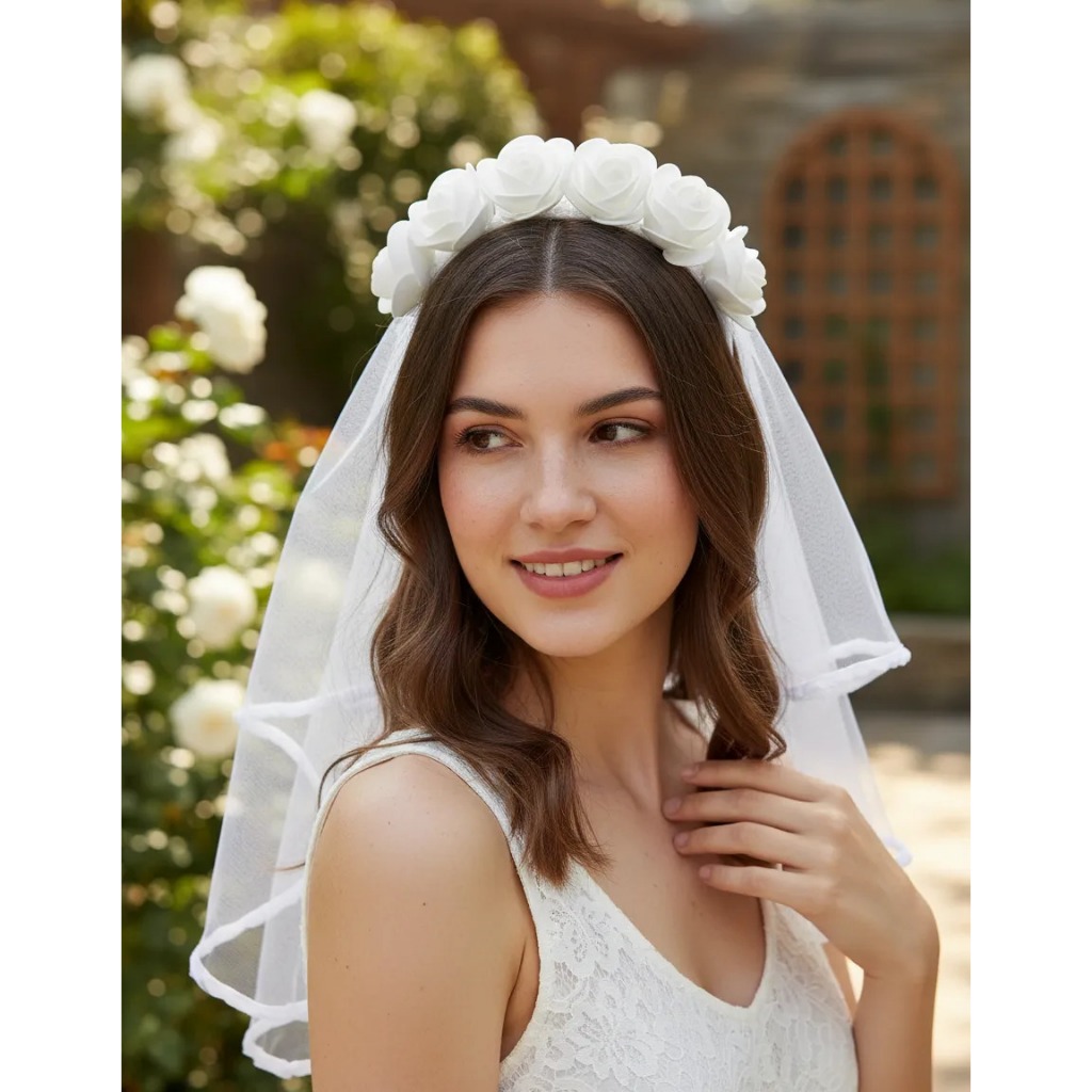 kit 5 Tiaras Tiara Véu De Noiva Véu de Viuva Branco Preço Atacado Festa Despedida Solteiro Carnaval Baile
