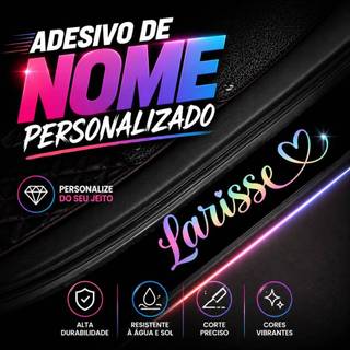 Adesivo Personalizado Nome Moto Carro Garrafa Copo Várias Cores Prova D'Água