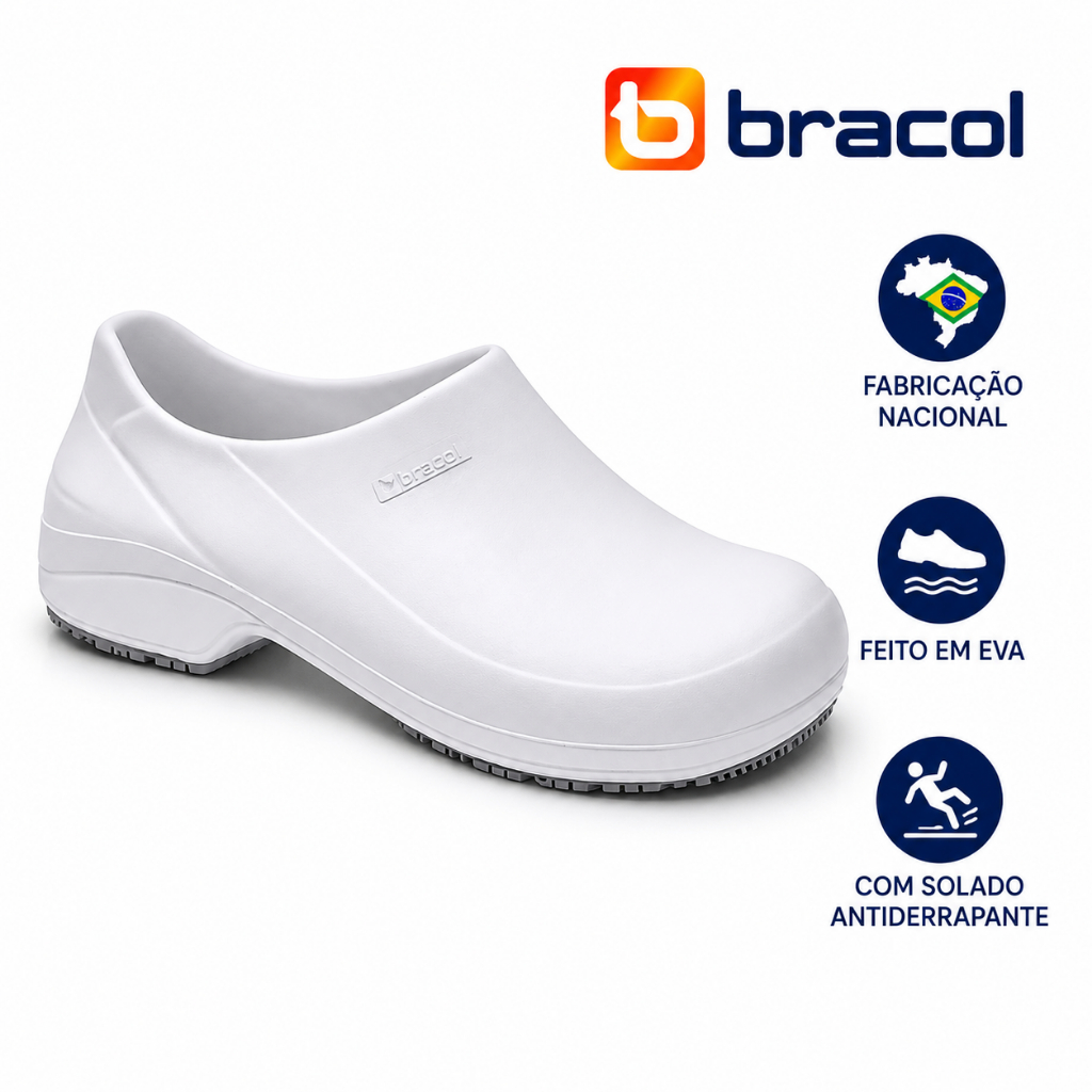 Sapato Ocupacional Moov Flex Bracol Eva Clinicas Enfermeiras Hospitais Limpeza Antiderrapante