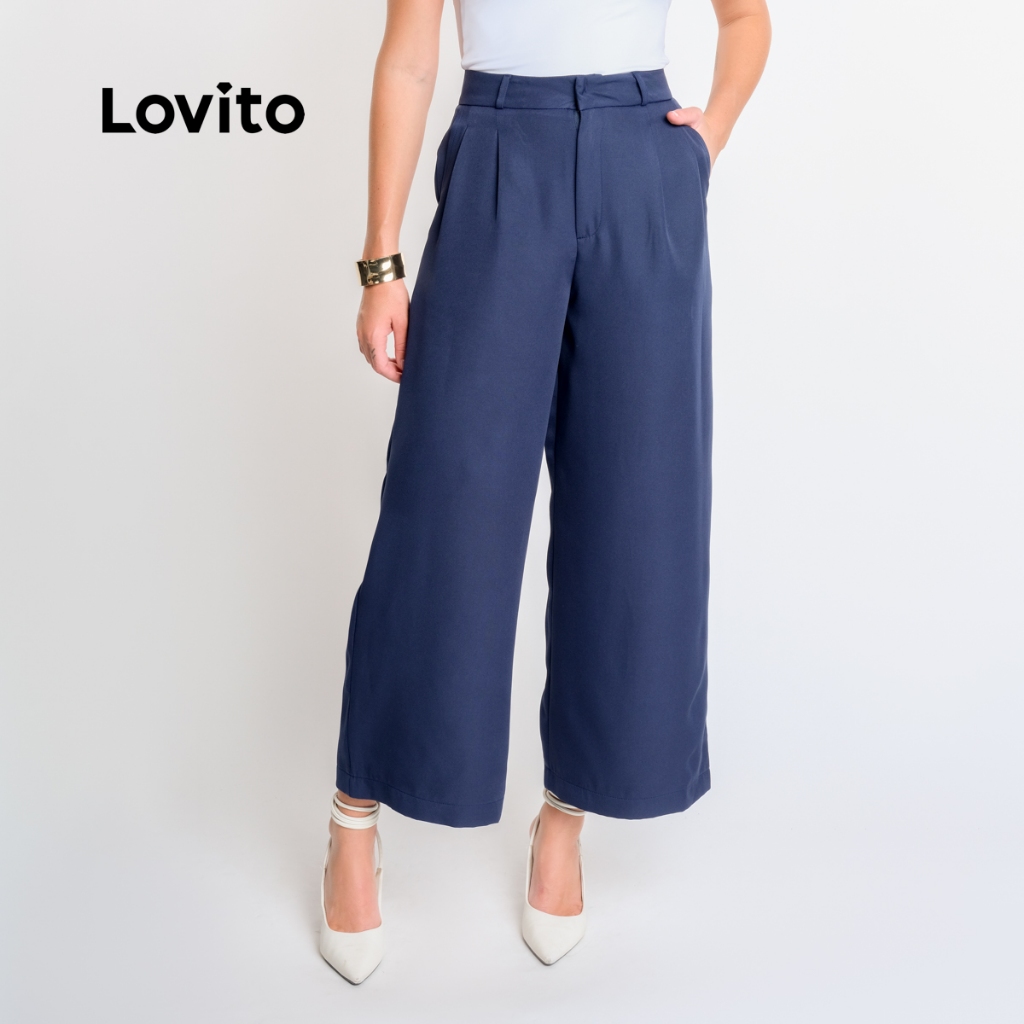 Lovito Calça Wide Leg Alfaitaria Feminina BRPTB1457BRL1487