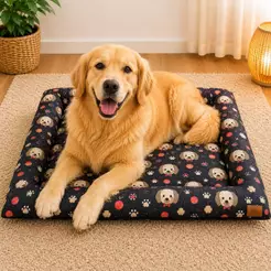 Cama Pet Grande 90x65 para Cães Médios e Grandes Super Macia Lavável e Confortável