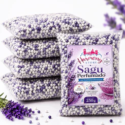 Sagu Lavanda Lilás 250g - para Sachê Aromatizante Gavetas, Guarda Roupa, Carros e Ambientes - Lembrancinhas Perfumadas