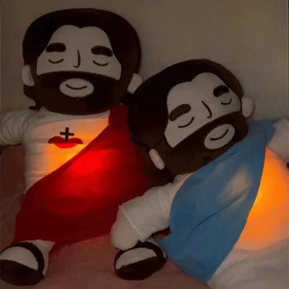 Pelúcia Jesus Que Respira 38cm Com Luz Calmante Anti Ansiedade Presente Infantil