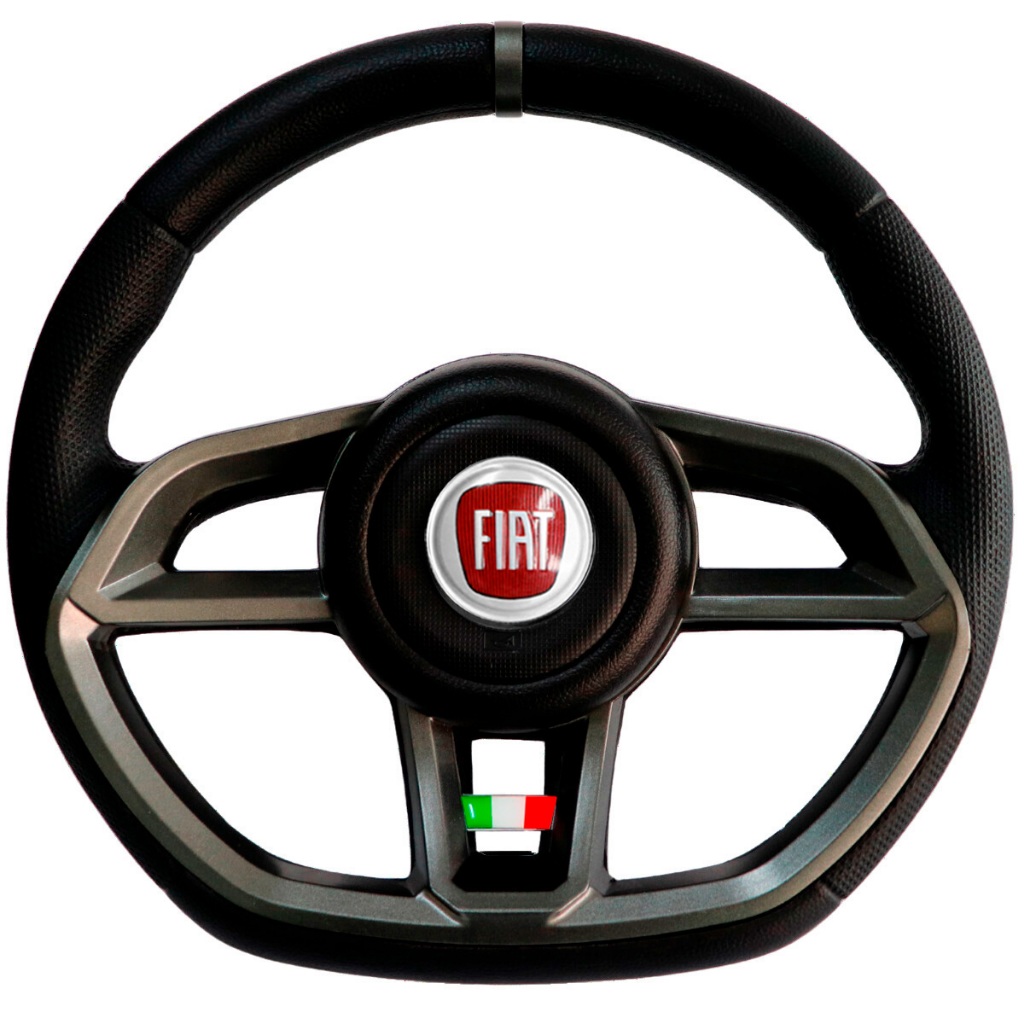 Volante Esportivo Gti Grafite  Emblema Logo Vermelho Itália Uno Elba Tempra Até 