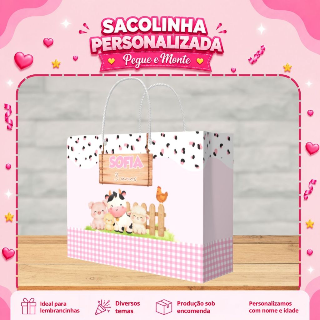 SACOLINHA PERSONALIZADA FAZENDINHA