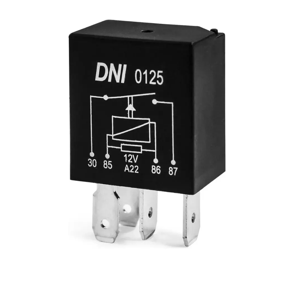 Míni Relé Auxiliar 12v 40a Com Resistor - Dni0125